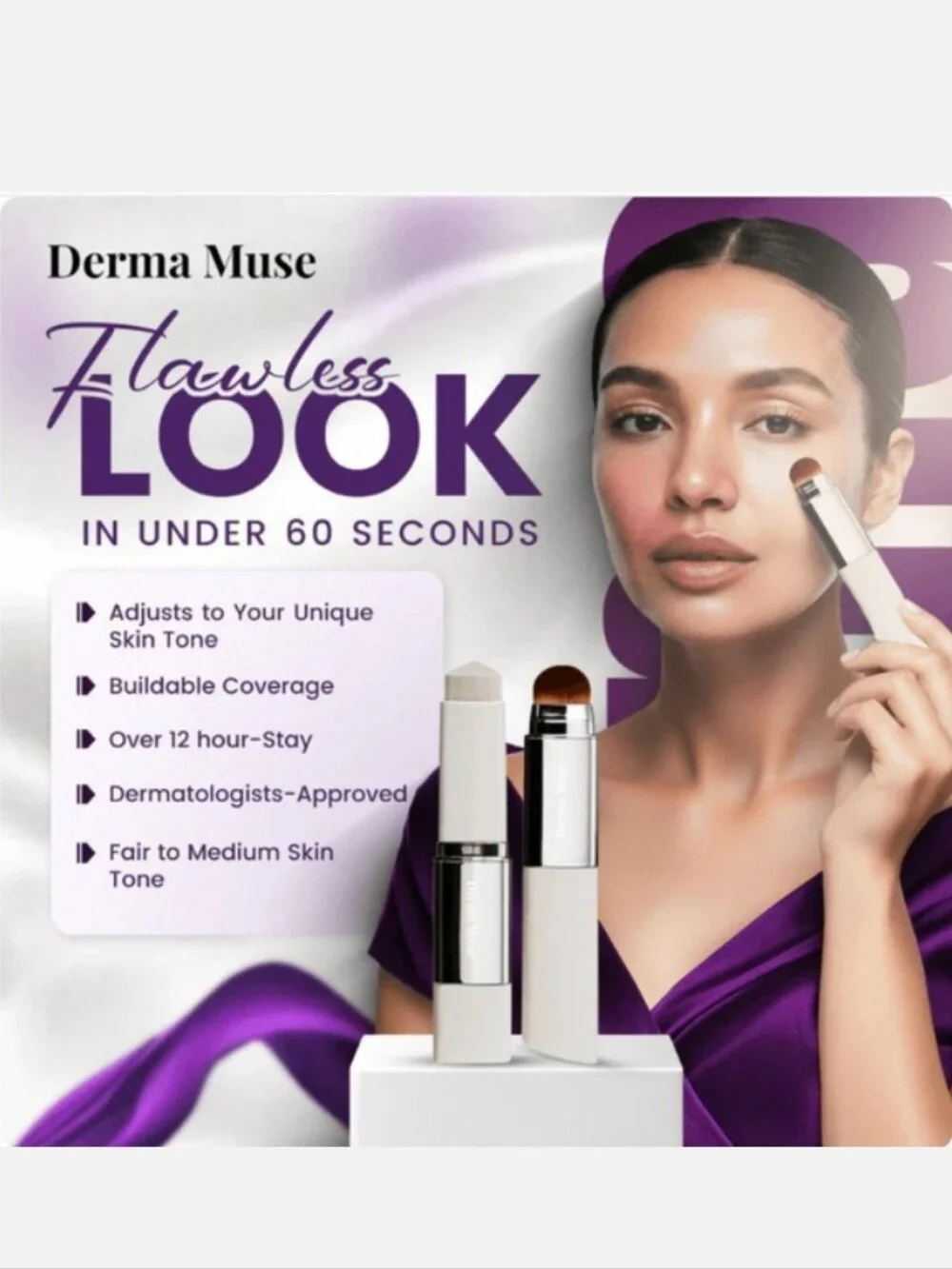 Derma Muse NIB/SEALD Korean Color Adapting Foundation Stick  (NATURAL)